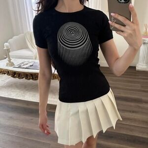 Marine Serre XS SS21 Optic Moon Swirl Graphic Short Sleeve Tee